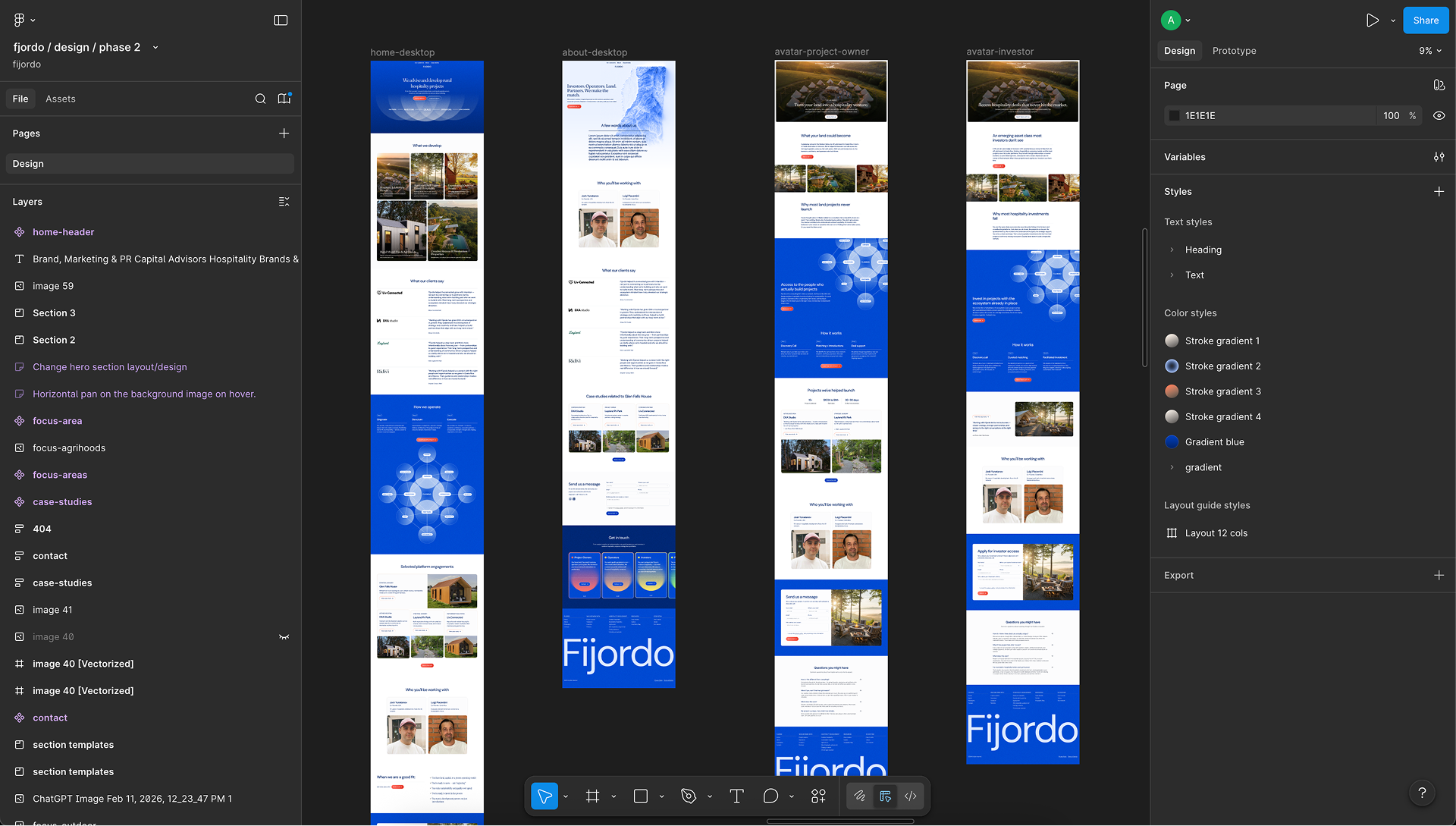 Fijordo design in Figma